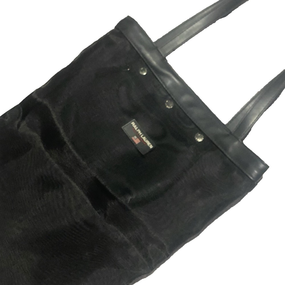 Ralph Lauren Polo Sport Mesh Beach Tote Bag Large Black Heritage Carryall Vintag